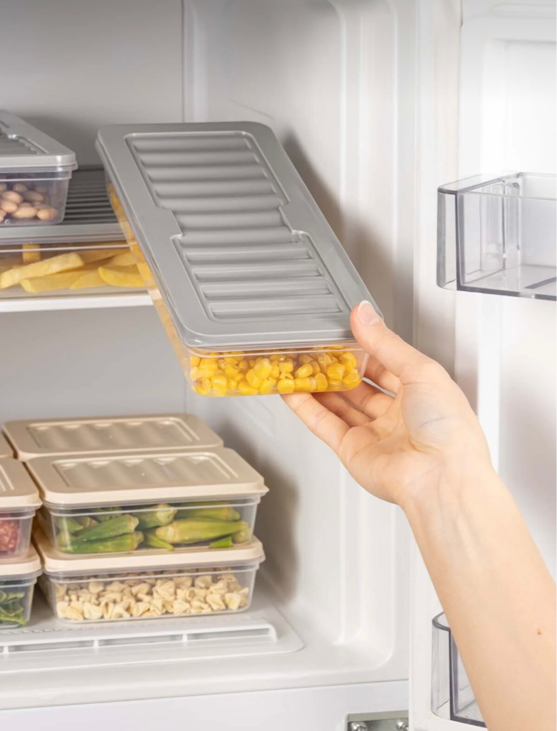 2’li Buzdolabı Organizer Mikrodalga ve Difrize Uygun Saklama Kabı Antrasit 2x 1170 ml