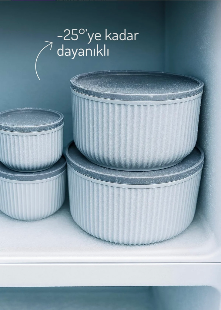 8'li Yuvarlak Saklama Kabı Seti
Çizgili Bej & Gri 2x2.5lt 2x1.5lt 2X0.80LT 2X0.45LT Mikrodalga ve Dondurucu Uyumlu